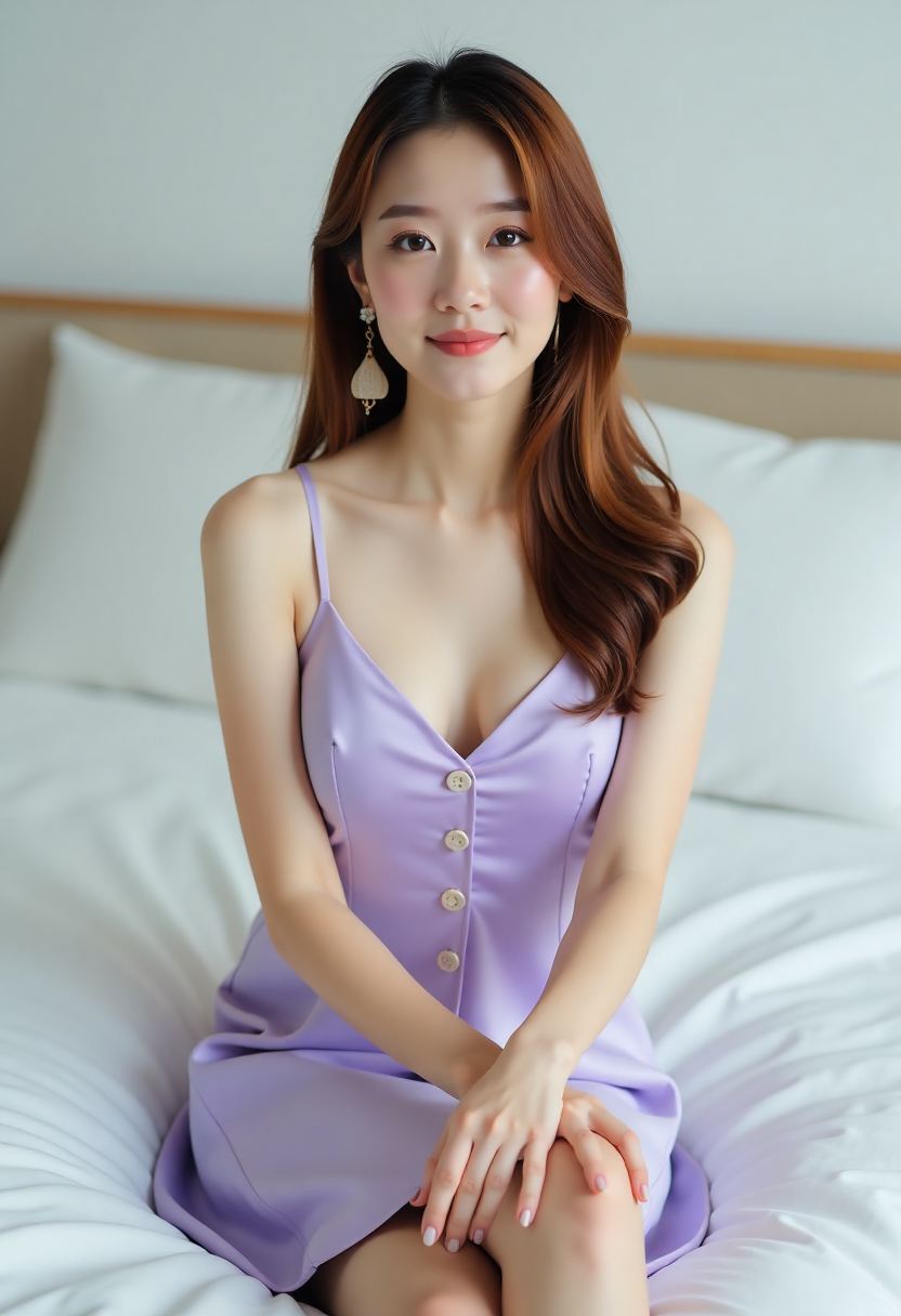 真丝开襟晨袍睡裙